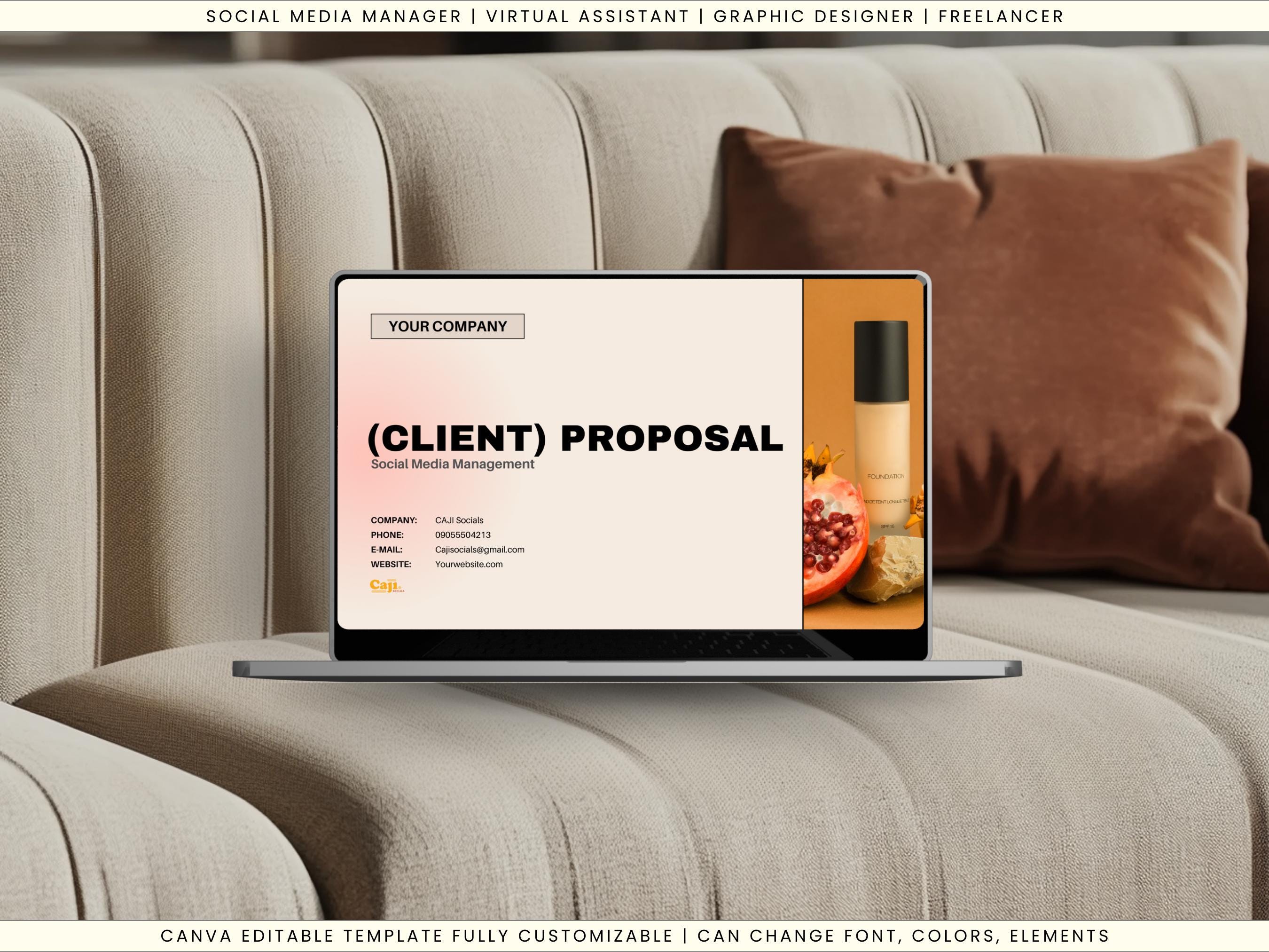 Social Media Manager Proposal Template Editable Canva Template for SMM Social Media Manager Proposal Template Editable Canva Template for SMM