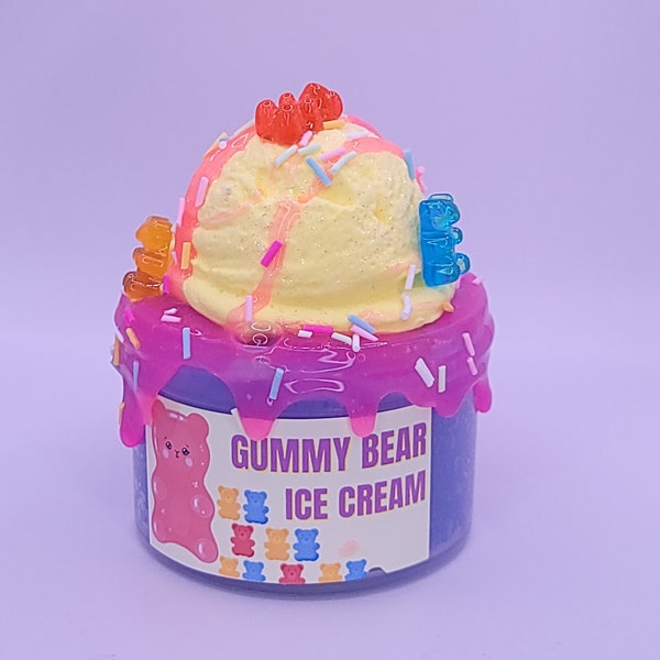 DIY Gummy Bear Ice Cream, DIY clay slime kit, icee slime, gifts for kids, sprinkles, clay add in, slime shop, birthday gifts for kids