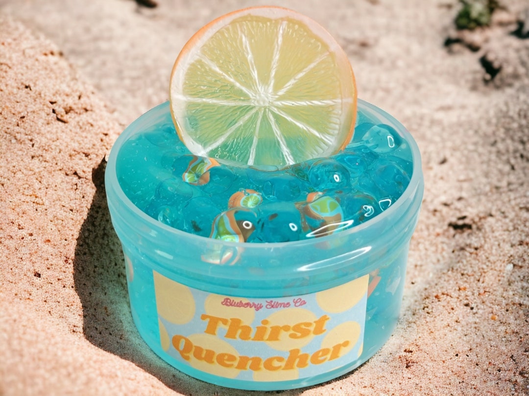 Thirst Quencher, Clear Coated Slime, Bubble Beads Slime, Scented, Gifts