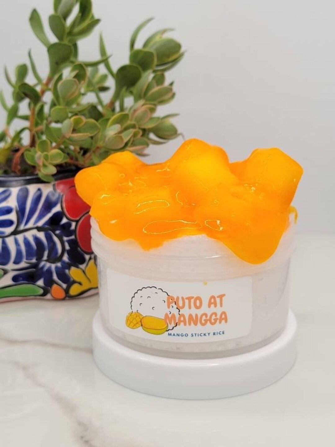 DIY Mango Sticky Rice Slime, Crunchy Slime, Snow Fizz Slime, Jelly Cube