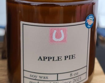 Rustic Handmade Holiday Soy Candle - Apple Pie