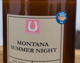 Rustic Handmade Outdoor Soy Candle - Montana Summer Night