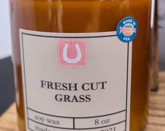 Rustic Handmade Spring Soy Candle - Fresh Cut Grass