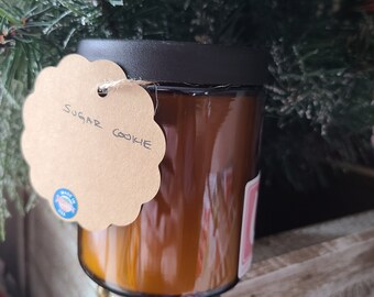 Rustic Handmade Holiday Soy Candle - Sugar Cookie