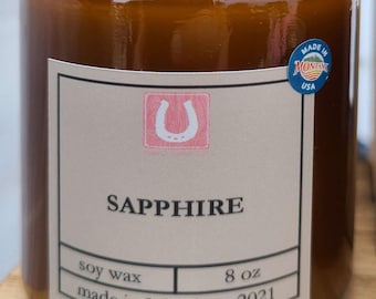 Rustic Handmade Soy Candle - Sapphire