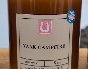 Rustic Handmade Outdoor Soy Candle - Yaak Campfire