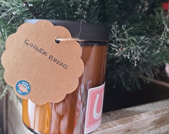 Rustic Handmade Holiday Soy Candle - Gingerbread