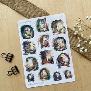 Stickervel Reading Corners | Plakboekstickers lezen, Inspirerende leesstickers, Leuke spullen Bullet Journal