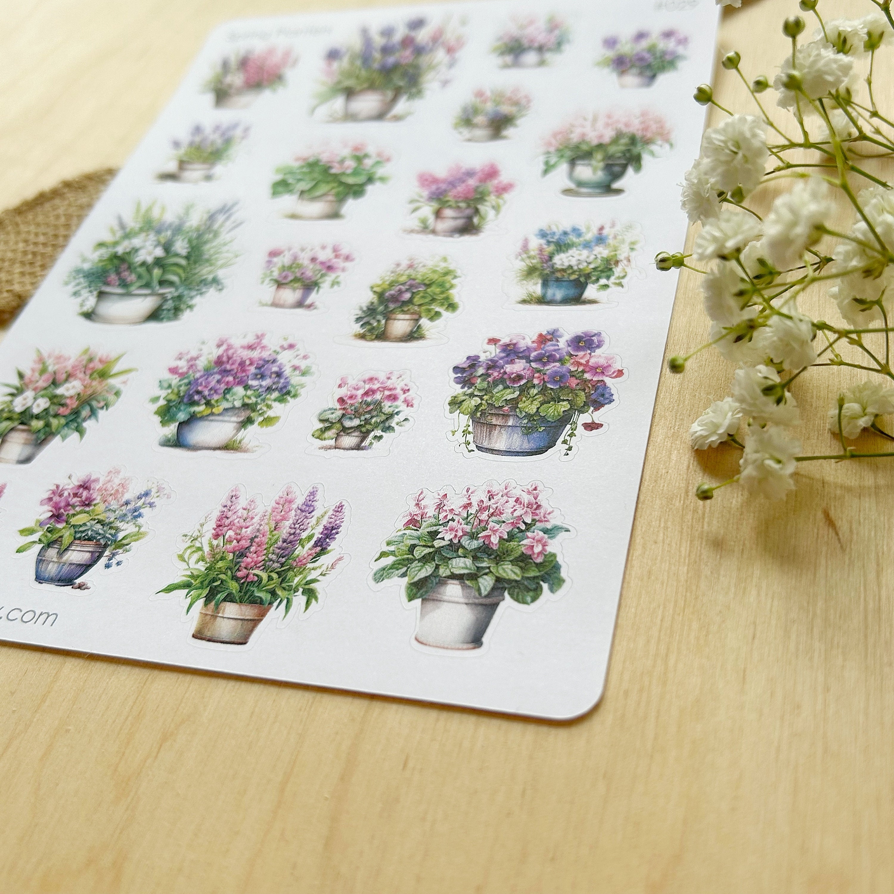 Spring Planters Sticker Sheet | Scrapbooking Cozy Supply, Floral ...
