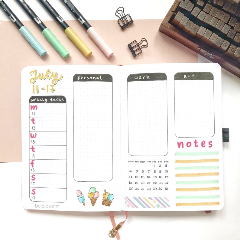 Custom Bullet Journal full Doodle Handmade Personalized Etsy
