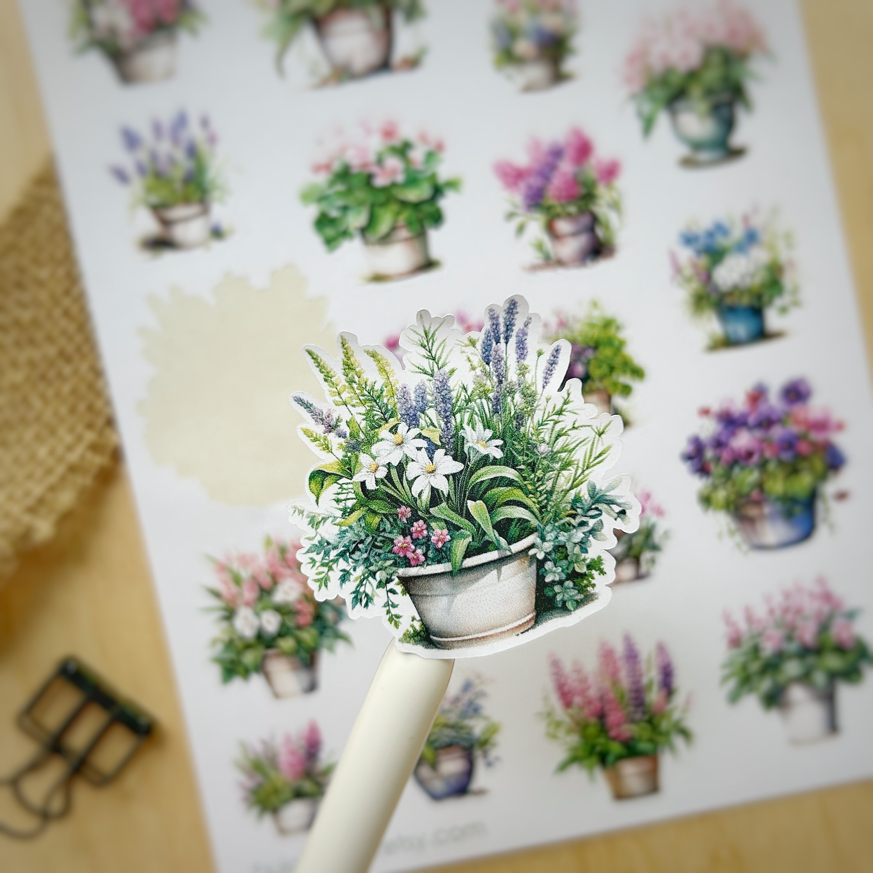 Spring Planters Sticker Sheet | Scrapbooking Cozy Supply, Floral ...