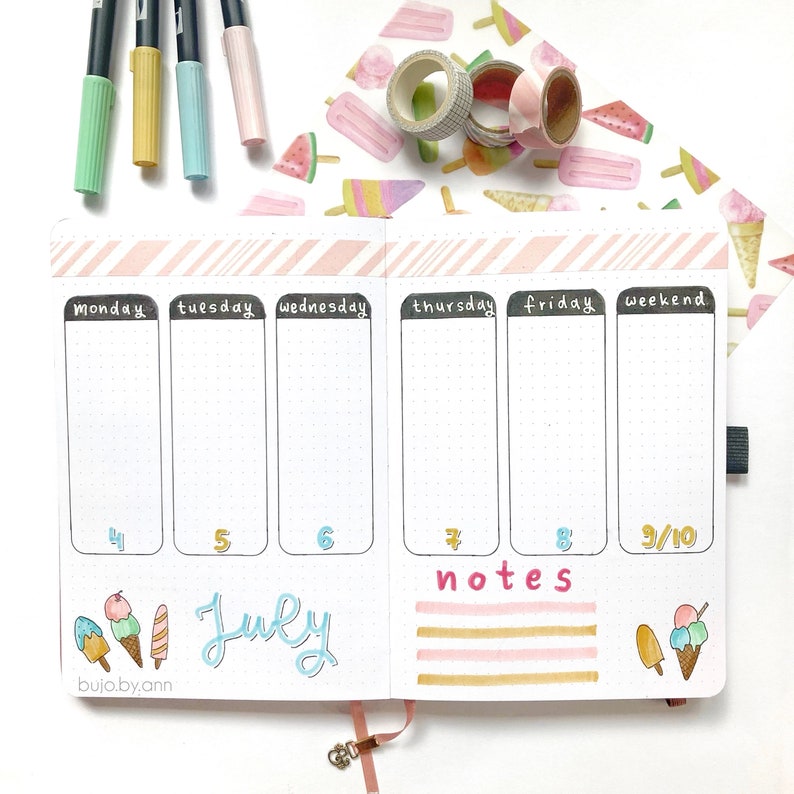 Custom Bullet Journal full Doodle Handmade Personalized Etsy