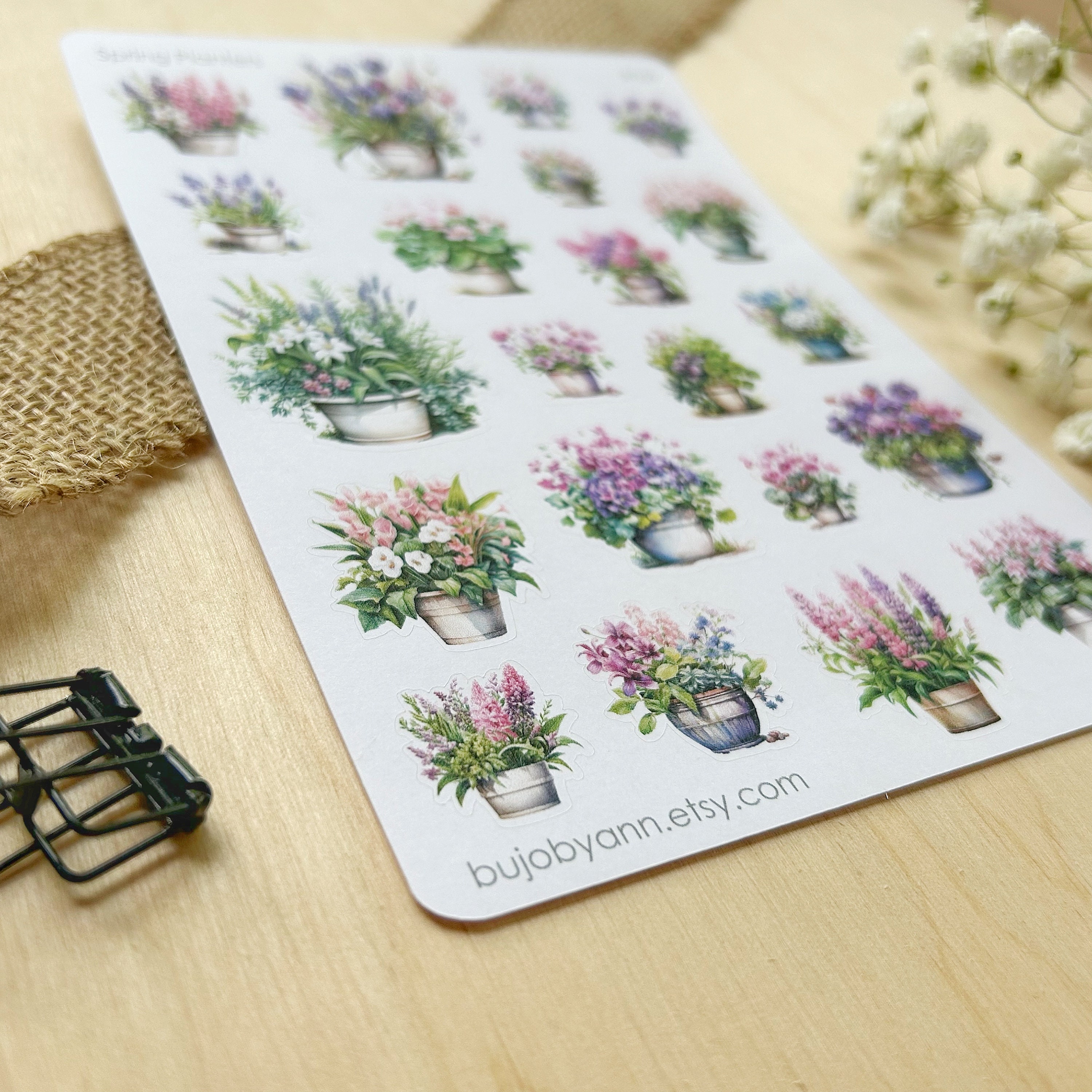Spring Planters Sticker Sheet | Scrapbooking Cozy Supply, Floral ...