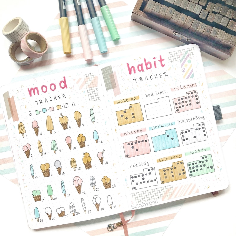 Custom Bullet Journal full Doodle Handmade Personalized Etsy