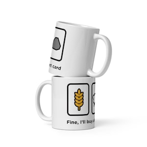 Catan Mug Fine Compraré un juego de mesa de cartas de desarrollo inspirado divertido blanco brillante taza de café taza de mesa regalo de jugador no oficial Fan Art