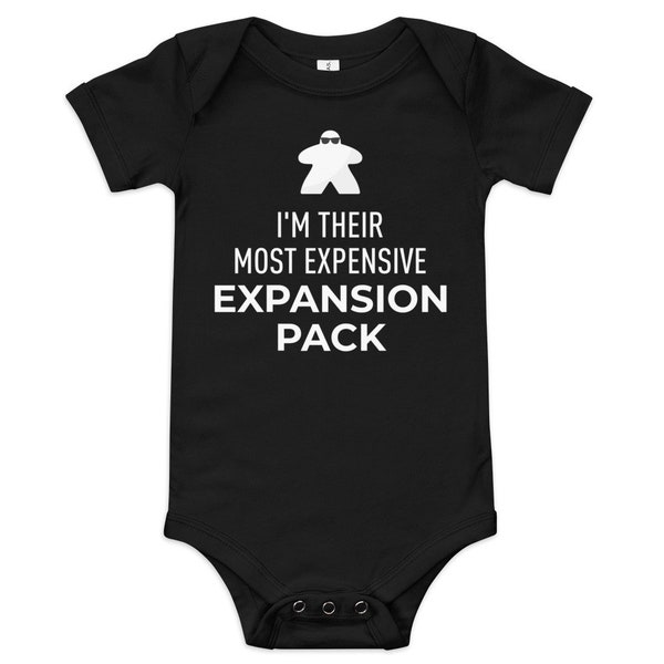 Board Game Shirt I'm Their Most Expensive Expansion Pack Board Game Soft Bella + Canvas Baby Short Sleeve Onesie One Piece Board Gamer Gift