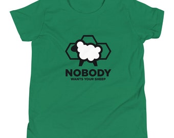 Catan “Nobody Wants Your Sheep” Youth Soft Bella + Canvas Short Sleeve T-Shirt Board Gamer Gift