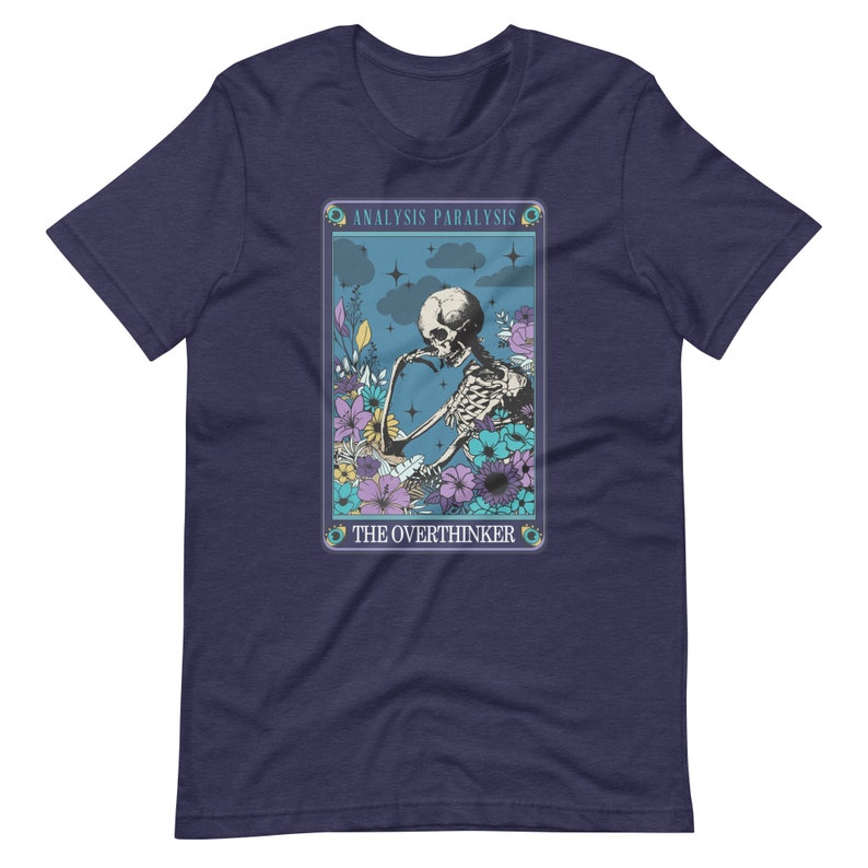 Board Game Shirt The Overthinker Analysis Paralysis Skeleton Funny Tarot Card Unisex Soft Bella + Canvas T-Shirt Board Gamer Gift