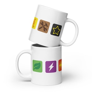 Terraforming Mars Board Game Resource Icons White Glossy Coffee Mug Cup Board Gamer Gift