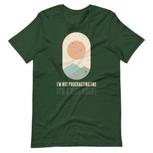 Side Quest, I&#39;m Not Procrastinating, It&#39;s A Side Quest Unisex Soft Bella + Canvas T-Shirt, Explore Mountains Sun, Midcentury Modern Design