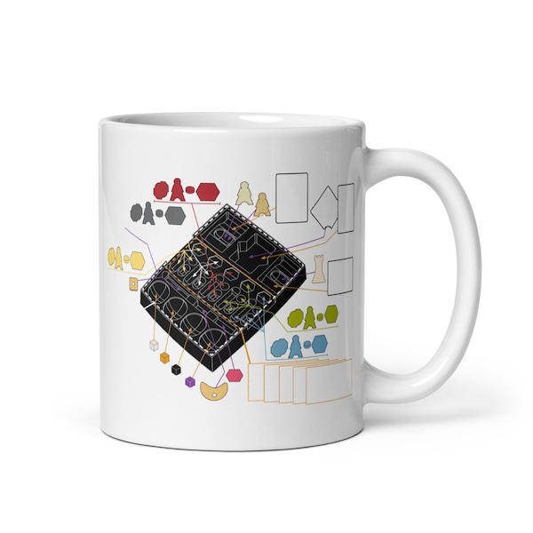 Lords of Waterdeep Board Game Inspired Game Trayz Organization Tray Board Gamer Gift White Glossy Coffee Mug Cup