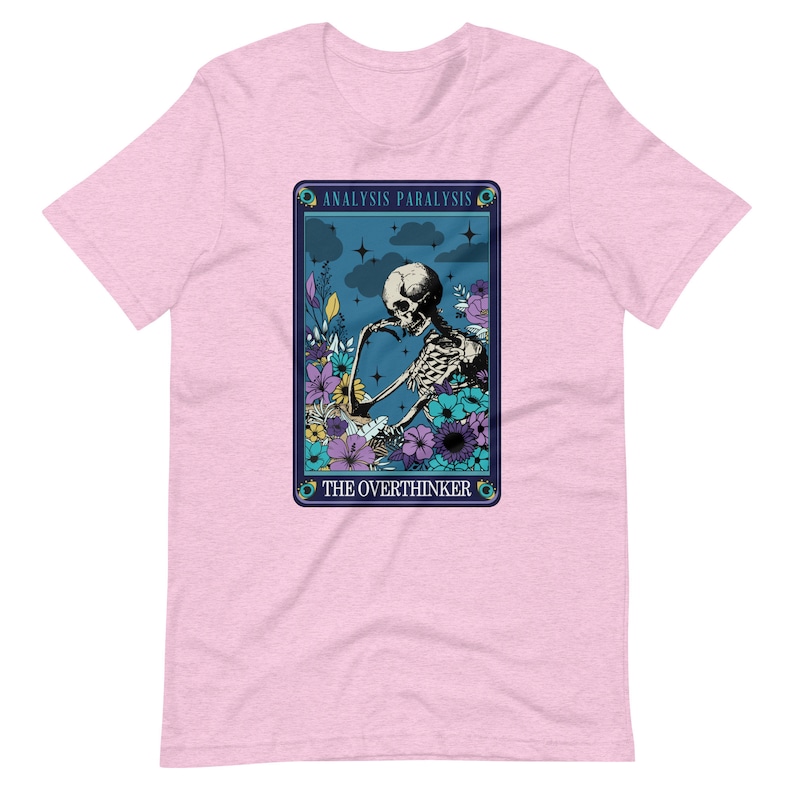 Board Game Shirt The Overthinker Analysis Paralysis Skeleton Funny Tarot Card Unisex Soft Bella + Canvas T-Shirt Board Gamer Gift