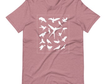 Bordspelshirt spanwijdte, cadeau vogels kijken, zacht Bella canvas T-shirt