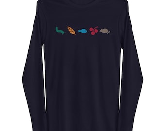 Spanwijdte bordspel voedselmunten T-shirt met lange mouwen, bordspelcadeau