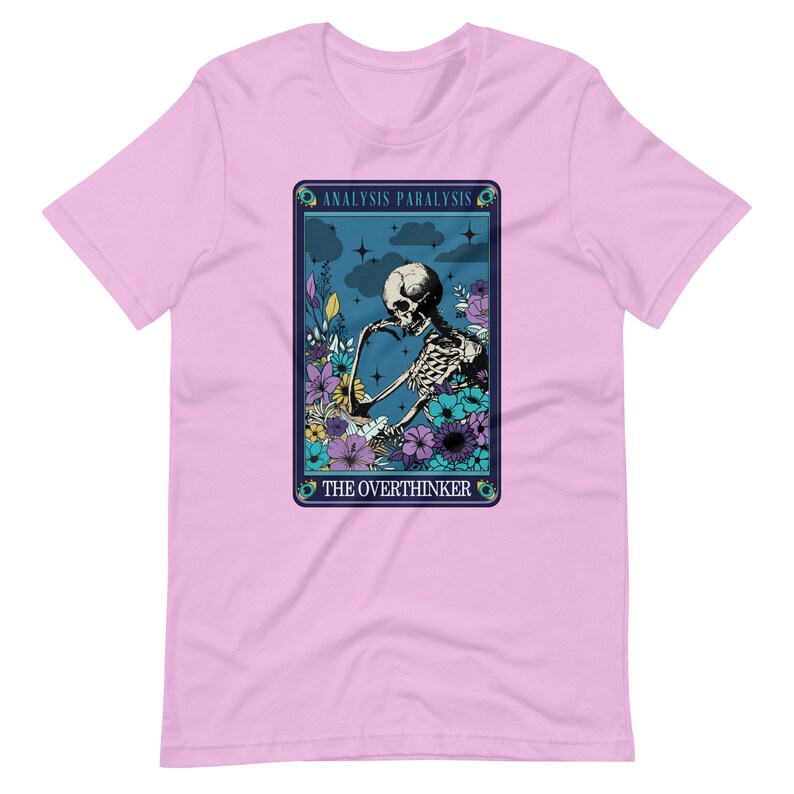 Board Game Shirt The Overthinker Analysis Paralysis Skeleton Funny Tarot Card Unisex Soft Bella + Canvas T-Shirt Board Gamer Gift