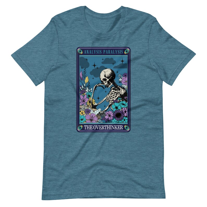 Board Game Shirt The Overthinker Analysis Paralysis Skeleton Funny Tarot Card Unisex Soft Bella + Canvas T-Shirt Board Gamer Gift
