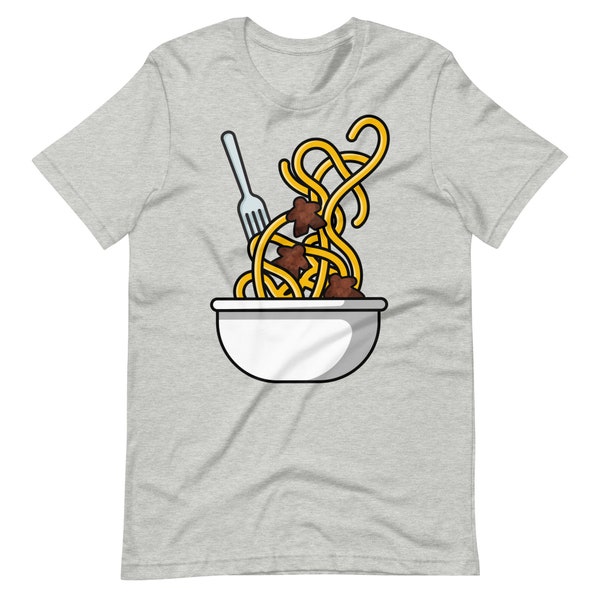 Spaghetti and Meeples Shirt Funny Board Game Meatballs Unisex Soft Bella + Canvas T-Shirt Board Gamer Gift