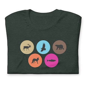 Cascadia Shirt Board Game Inspired Animal Tokens Wildlife Reference Unisex Soft Bella + Canvas T-Shirt Board Gamer Gift Unofficial Fan Art