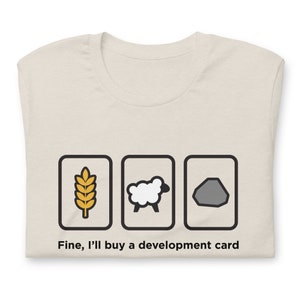 Catan-shirt ontwikkelingskaart grappig bordspel geïnspireerd goed ik koop een ontwikkelingskaart Unisex zacht Bella + canvas T-shirt bordgamer cadeau