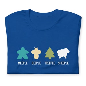 Meeple Board Game Shirt Meeple Beeple Treeple Sheeple Funny Unisex Soft Bella + Canvas T-Shirt Board Gamer Gift Unofficial Fan Art