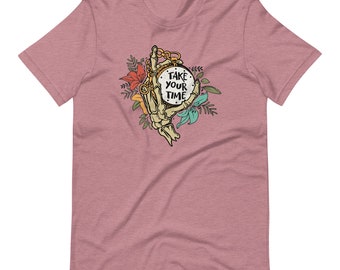 Board Game Shirt Take Your Time Skeleton Timer Funny Analysis Paralysis Unisex Soft Bella + Canvas T-Shirt Board Gamer Gift