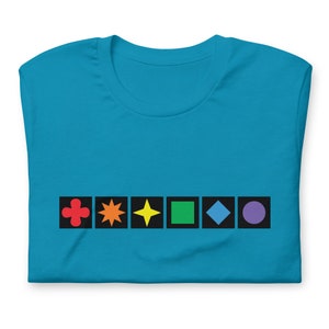 Qwirkle Shirt Tile Laying Board Game Inspired Shapes Unisex Soft Bella + Canvas T-Shirt Board Gamer Gift Unofficial Fan Art