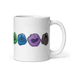 Spirit Island Mug Board Game Inspired Element Tokens Upgrade White Glossy Coffee Mug Cup Board Gamer Gift Unofficial Fan Art