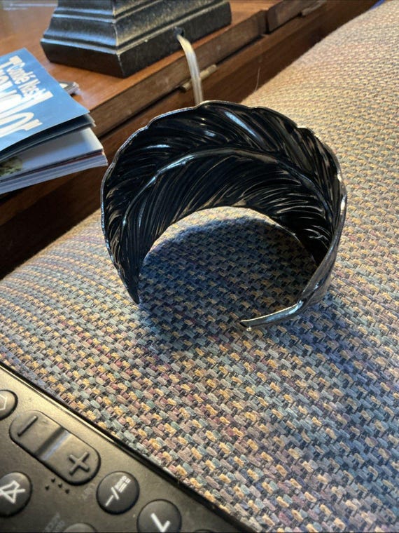 Silver Feather Cuff Bracelet - image 6