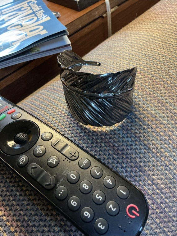 Silver Feather Cuff Bracelet - image 5