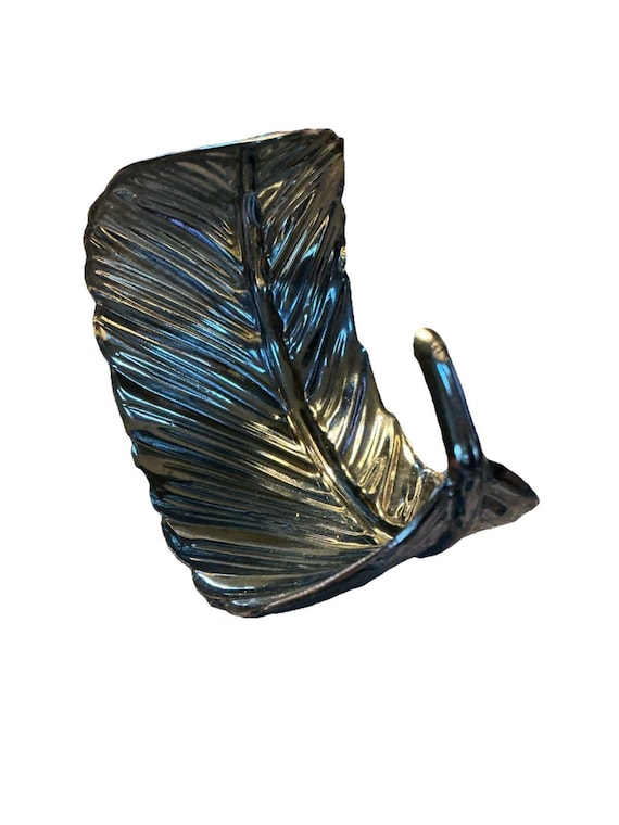 Silver Feather Cuff Bracelet - image 2
