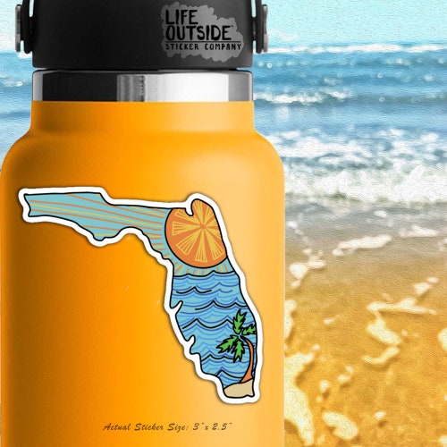 Florida State Sticker Florida Decal Travel Sticker Car Decal Etsy