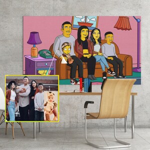 Gelbes Poster, benutzerdefinierte Zeichnung vom Foto, Freundgeschenkideen, Trauzeugengeschenke personalisiert, individuelles Haustierporträt, Omageschenke