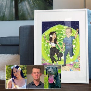 Rick frame poster, personalized photo album, bridesmaid gifts, best gifts for her, 50th wedding anniversary gifts, portrait from photo Morty