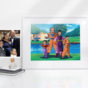 Dragon frame poster portrait, teacher gift, graduation gift, best gift for her, grandma gift best friend boyfriend gift ideas, DBZ art Balls