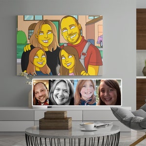 Gelbe Leinwand, maßgeschneiderte Porträt, personalisierte Geschenke für sie, Geschenke für Eltern am Hochzeitstag, Jahrestag Geschenke, Lehrer Geschenke