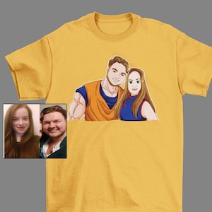 Custom dragon style family portrait T-shirt, personalized DBZ caricature tees, dragon cartoon, cartoon shirt, custom anime manga shirts gift