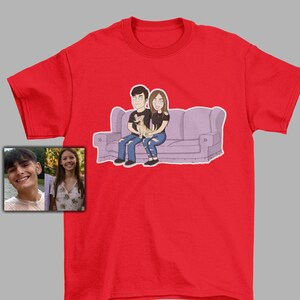 Camiseta de dibujos animados de estilo familiar personalizada, camisa de caricatura de retrato familiar, camisetas personalizadas, camisas de dibujos animados de fotos, retrato familiar estilo chico