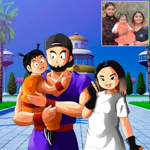 Dragon Digital portrait, creative personalized gifts, personalized gifts for mom, personalized gifts for her and him, DBZ caricature