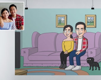 Family poster portrait, teacher gifts, graduation gifts, best gifts for her, grandma gifts, best friend gift, boyfriend gift ideas, Guy art