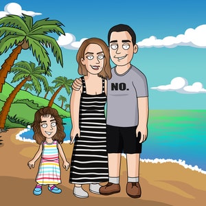 Family style digital portrait, 50th anniversary gift for parents, one year anniversary gift, creative personalized gift, husband gift, Guy